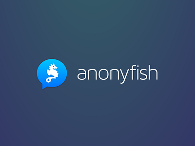 Anonyfish Branding anonyfish app branding chat icons illustrator logo seahorse secret