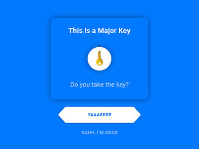 Major Key blue button emoji key modal
