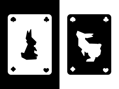 White Rabbit Branding alcohol animal bar black and white branding illustration origami playing cards print
