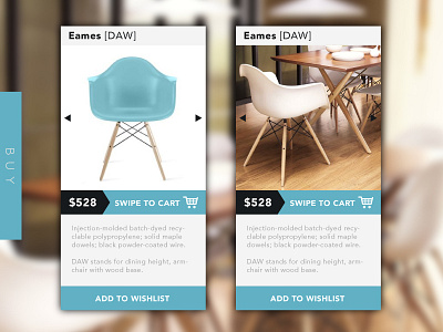 BUY / UI concept eames ecommerce flat minimal mobile purchasing swipe touch ui wip