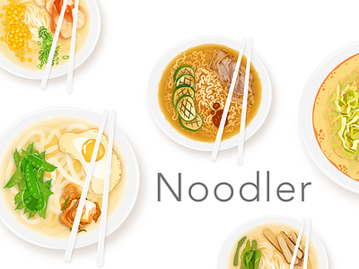 Noodler's App Store Promotional Artwork app app store apple banner food graphic design illustration ios
