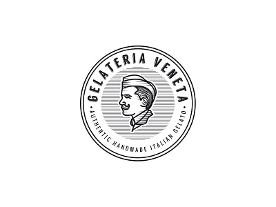 Gelateria Veneta Logo brand branding design gelato handmade iceman italia logo man typography vector