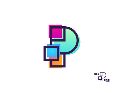 Logo Pond brand branding color design illustration letter p logo pond typography vector