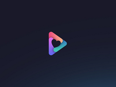 Dribbble color figure geometric gradient heart icon logo triangle