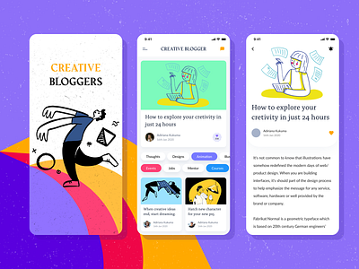Creative Bloggers app design app designer blogger branding creative design ios ios app design