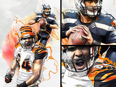 NFL Illustration for Web design branding illustration website