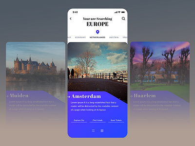 Explore Cities app location search travel ux