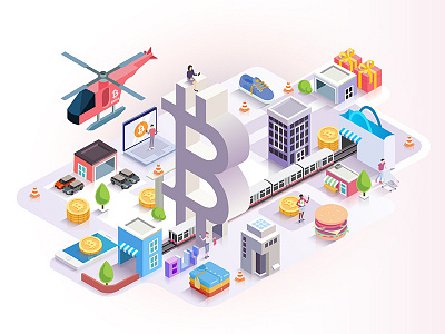 The world of Bitcoin bitcoin blockchain cryptocurrency design illustration illustrator subtle colors