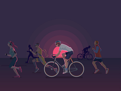 Dusk - Athletics Illustration