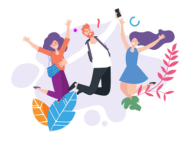Happy People app design illustration ios people vector