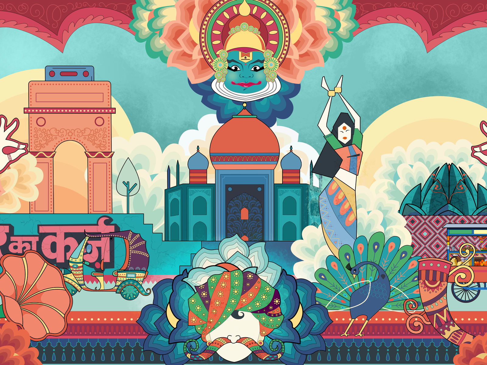Concept illustration India by Cliffex on Dribbble