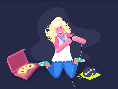 Gamer Girl Vector Illustration