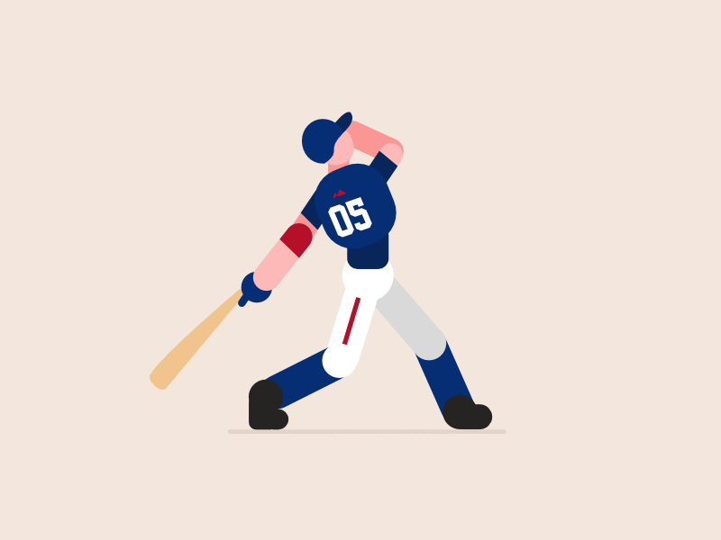 MLB Player character design illustration mlb player