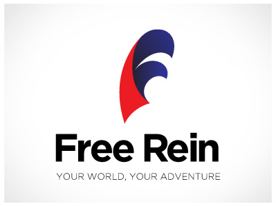 free rein logo blue logo red shadow