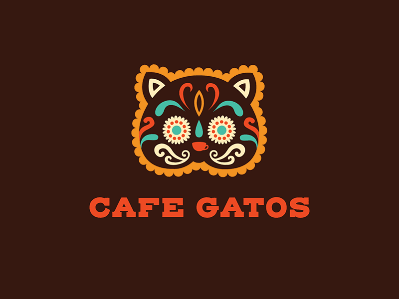 Cafe Gatos Logo animated logo animation branding cafe cats identity illustration logo logo design