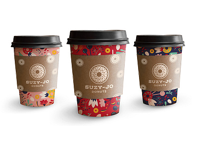 Coffee Cups bakery brand branding coffee coffee cups flowers illustration packaging packaging design patterns rebrand