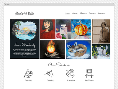 Art Studio Website Concept branding design graphic design ui website