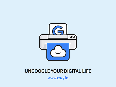 Cozy - Ungoogle your Digital Life cloud google icon outline print simple