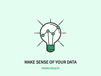 Cozy - Make Sense of your Data analytics bulb data icons light outline