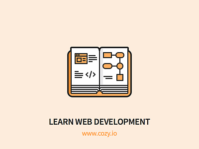 Cozy - Learn Web Development book development icons js learn outline student