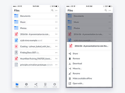 Cozy - app mobile 📱 app files folder icons ios mobile modal navigation