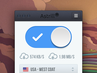 Astrill Redesign app astrill blue clean design icons mac mac app ui