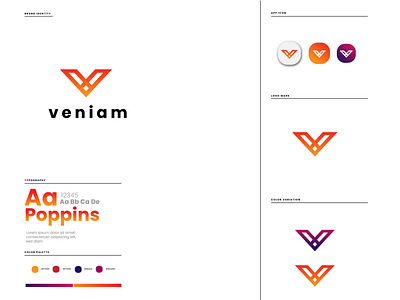 Download Free Logo Template | Gradient Logo Design | Ltr V Logo