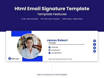 Html Email Signature Template - Email Signature branding businessemail clickable email signature creative design email design email signature email template emailhtml graphic design html html email signature moderemail modern professional realtor ucgraphichouse ui unique