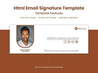 Html Email Signature Template - Email Signature clickablesignature email emaildesign emailsignature emailtemplate html htmlsignature htmltemplate mailchimp modern professional signaturedesign trendy unique