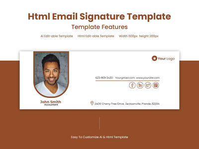 Html Email Signature Template - Email Signature clickablesignature email emaildesign emailsignature emailtemplate html htmlsignature htmltemplate mailchimp modern professional signaturedesign trendy unique