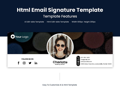 Html Email Signature Template - Email Signature branding creative design design trend 2023 email emaildesign graphic design html htmlsignature htmsignature inspiration minimal modern professional signature template uidesign unique ux webdesign
