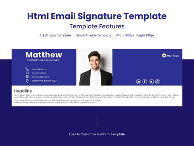 Clickable Html Email Signature Template - Email Signature