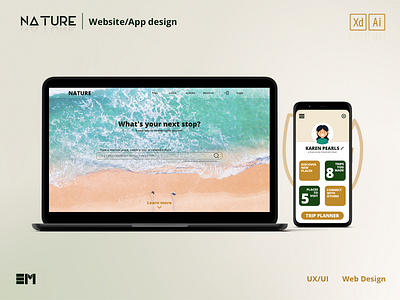 Nature Website and App Design adobe xd design figma illustrator responsive ux web