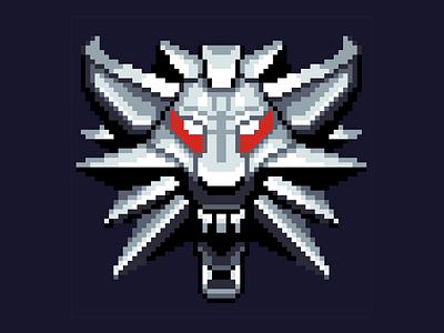 Witcher Emblem geralt pixel art pixelart thewitcher witcher witcher3