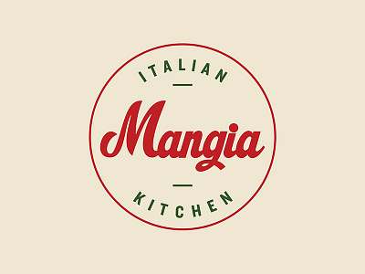 Mangia Italian Kitchen badge brand branding crest design italian logo logo logo design restaurant logo
