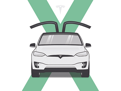 Tesla Model X Illustration car electric electric car graphic design illustration illustrator tesla