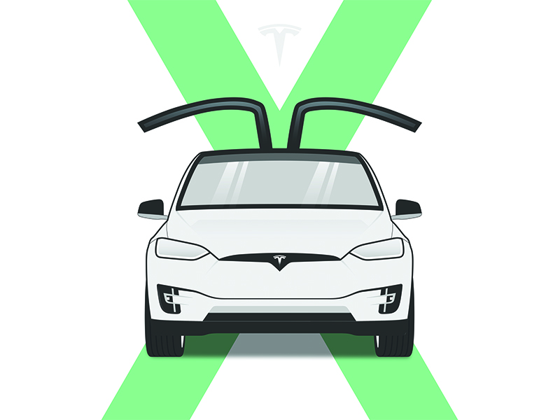 tesla model x drawing