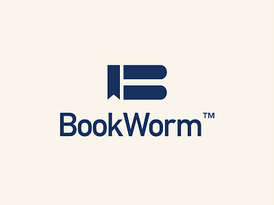 BookWorm - Thirty Logos Day 14 book logo brand brand identity icon logo logo design monogram word mark