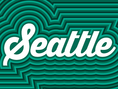 Moving to Seattle emerald city font green lines moving script font seattle typography