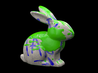 Rabbit Paint 3d illustraion