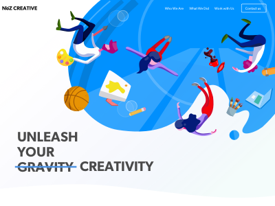 NOZ Creative Landing page redesign illustrations landing page web design