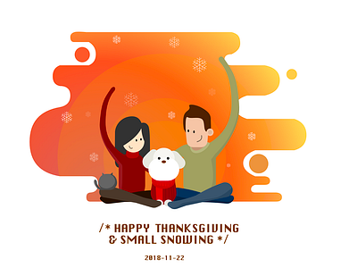 Happy ThanksGiving from China creative family festival illustration love