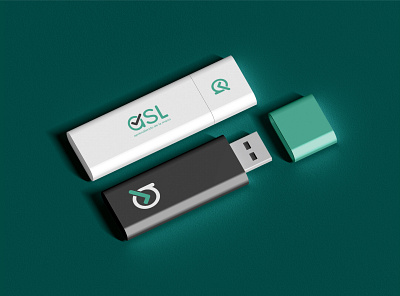 Aplicación de marca ASL USB app branding design icon illustration logo