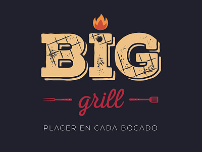 Big Grill Parrilla Logo design icon illustration logo vector