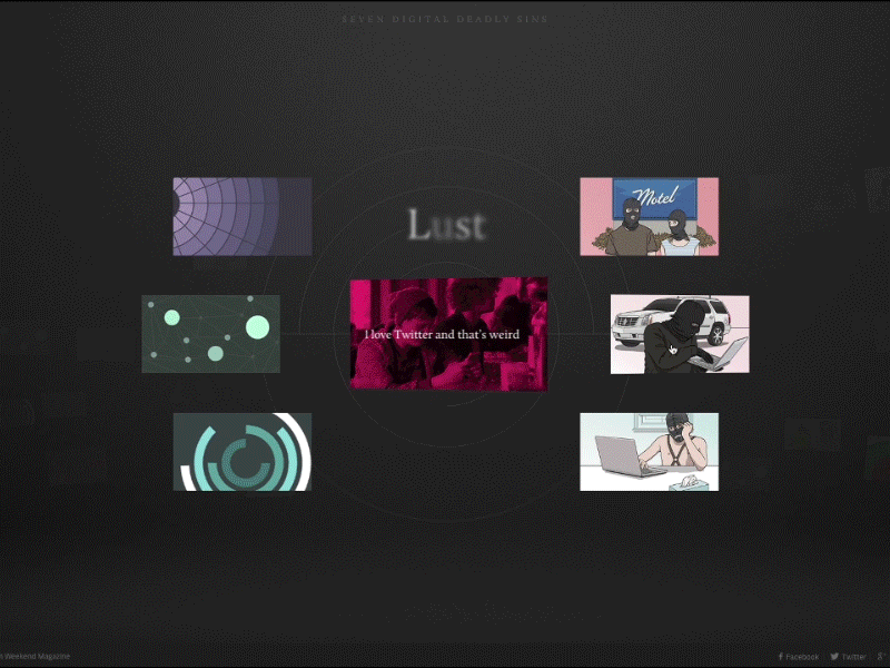 Page transition: Seven Digital Deadly Sins animation article design documentary html5 interactive motion storytelling transition ui ux