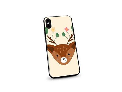 Deer phone case deer design flowers phone case spring summer template
