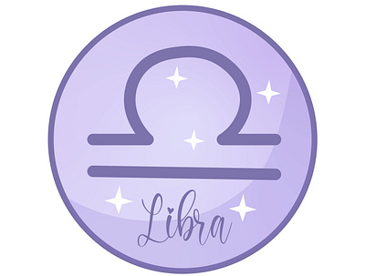 Libra zodiac sign flat icon illustration libra sign zodiac