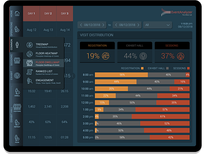 Event app UI for the lidar analytics system app design ui ux