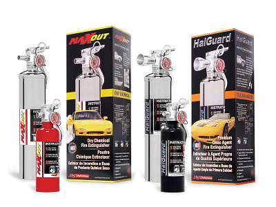 Fire Extinguisher Packaging branding design vector