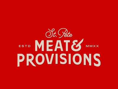 Meat & Provisions branding butcher customtype knife logo saint petersburg st pete typogaphy